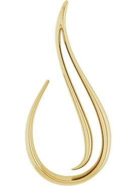 14K White Gold Freeform Pendant