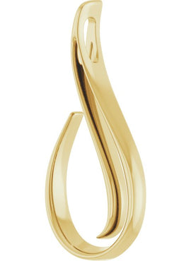 14K White Gold Freeform Pendant