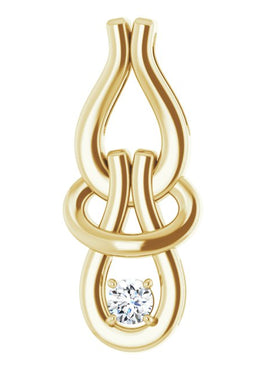 14K Yellow Gold 1/10 CTW Natural Diamond Pendant