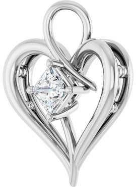 14K White Gold 3/8 CTW Natural Diamond Pendant