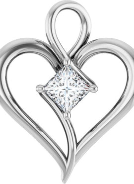 14K White Gold 3/8 CTW Natural Diamond Pendant
