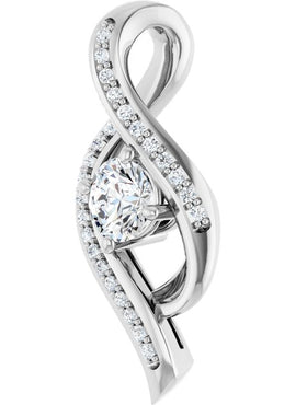 14K White Gold 1/3 CTW Natural Diamond Pendant