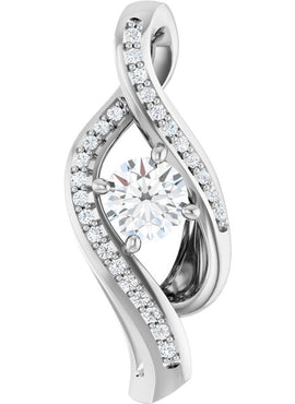 14K White Gold 1/3 CTW Natural Diamond Pendant