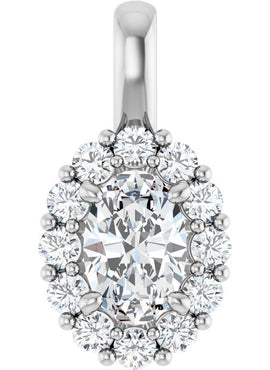 14K White Gold Natural Blue Sapphire & 1/2 CTW Natural Diamond Pendant
