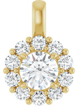 14K White Gold Natural Blue Sapphire & 1/2 CTW Natural Diamond Pendant