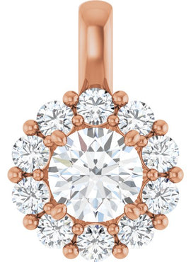 14K White Gold Natural Blue Sapphire & 1/2 CTW Natural Diamond Pendant