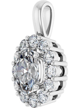 14K White Gold Natural Blue Sapphire & 1/2 CTW Natural Diamond Pendant