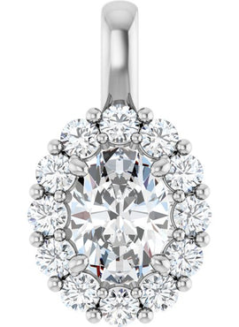 14K White Gold Natural Blue Sapphire & 1/2 CTW Natural Diamond Pendant