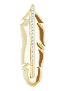 14K White Gold .06 CTW Natural Diamond Feather Pendant