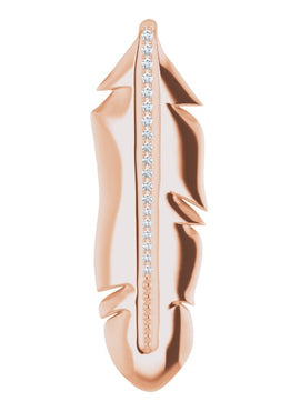 14K White Gold .06 CTW Natural Diamond Feather Pendant