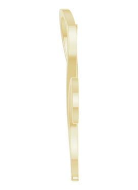 14K White Gold Freeform Pendant