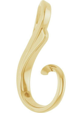 14K White Gold Freeform Slide Pendant