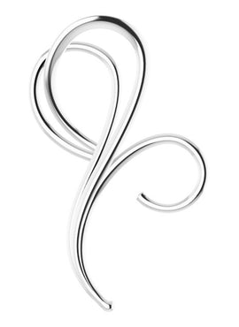 14K White Gold Freeform Pendant