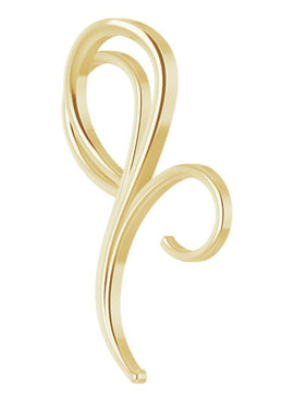 14K White Gold Freeform Pendant