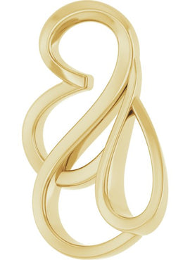 14K White Gold Freeform Slide Pendant