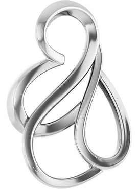 14K White Gold Freeform Slide Pendant