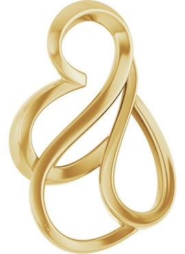14K White Gold Freeform Slide Pendant