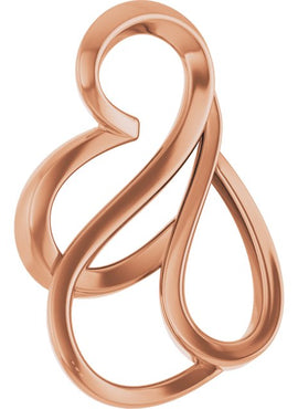 14K White Gold Freeform Slide Pendant