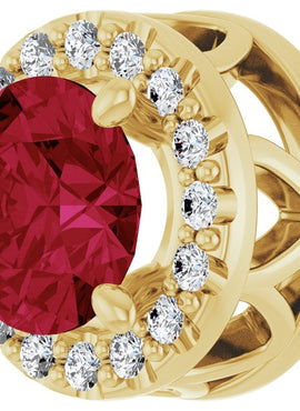 14K Yellow Gold Lab-Grown Ruby & .08 CTW Natural Diamond Slide Pendant