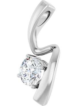 14K White Gold 3/4 CT Natural Diamond Pendant