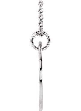 14K White Gold Pierced Heart 15 mm Disc Pendant
