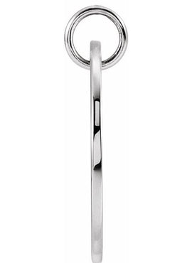 14K White Gold Pierced Heart 15 mm Disc Pendant