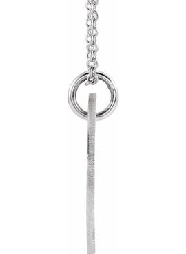 14K White Gold Pierced Heart 15 mm Disc Pendant