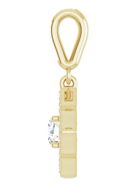 14K Yellow Gold 1/3 CTW Natural Diamond Halo-Style Clover Pendant