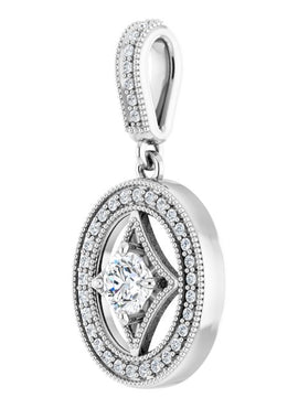 14K White Gold 4.1 mm Round 1/3 CTW Natural Diamond Pendant
