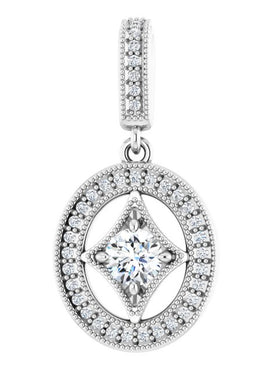 14K White Gold 4.1 mm Round 1/3 CTW Natural Diamond Pendant
