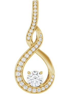 14K Yellow Gold 3/8 CTW Natural Diamond Pendant