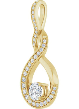 14K Yellow Gold 3/8 CTW Natural Diamond Pendant