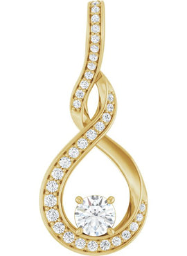 14K Yellow Gold 3/8 CTW Natural Diamond Pendant