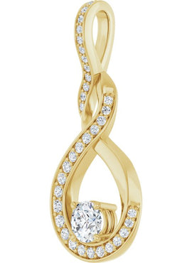 14K Yellow Gold 3/8 CTW Natural Diamond Pendant