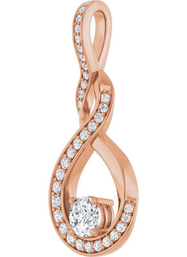 14K Yellow Gold 3/8 CTW Natural Diamond Pendant