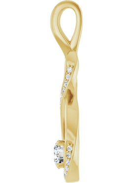 14K Yellow Gold 3/8 CTW Natural Diamond Pendant