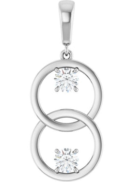 14K White Gold 1/2 CTW Natural Diamond Pendant