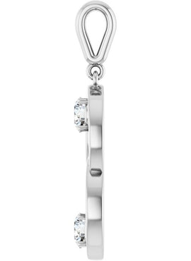 14K White Gold 1/2 CTW Natural Diamond Pendant
