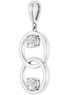 14K White Gold 1/2 CTW Natural Diamond Pendant