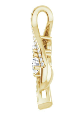 14K Yellow Gold 5/8 CTW Natural Diamond Two Stone Pendant