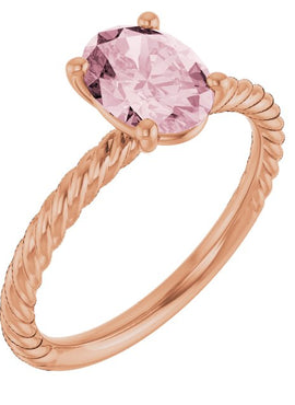 14K White Gold Lab-Grown Ruby Ring