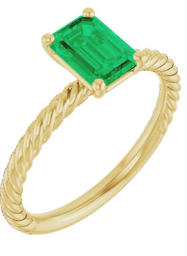 14K White Gold Lab-Grown Ruby Ring
