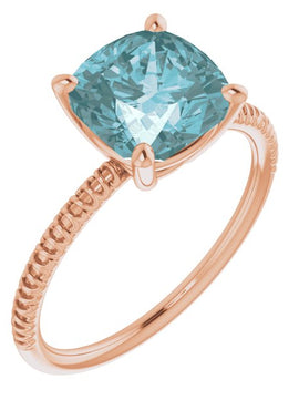 14K Yellow Gold Natural Sky Blue Topaz Ring