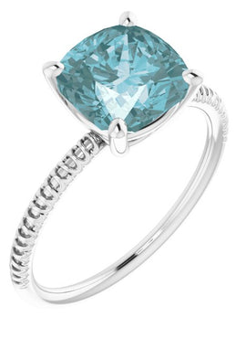14K Yellow Gold Natural Sky Blue Topaz Ring