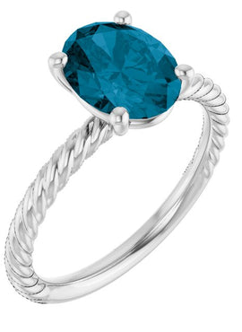14K White Gold Lab-Grown Ruby Ring