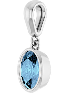 14K White Gold Natural Aquamarine Charm/Pendant