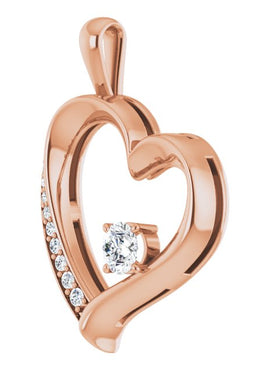 14K Rose Gold 1/3 CTW Natural Diamond Pendant