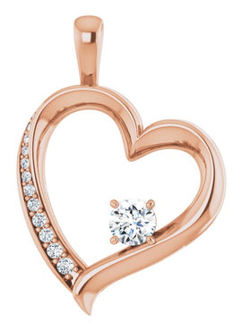 14K Rose Gold 1/3 CTW Natural Diamond Pendant