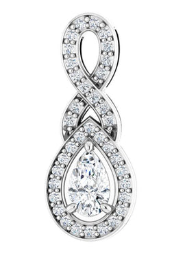 14K White Gold 1/3 CTW Natural Diamond Pendant