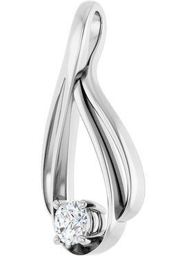 14K White Gold 1/4 CTW Natural Diamond Teardrop Pendant